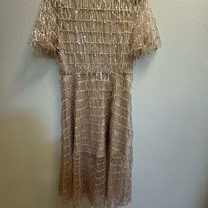 Source Unknown Beige Midi Dress